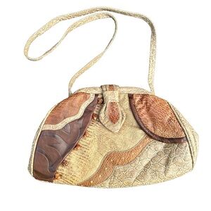 VTG 80s Genuine Leather by Reem brown tones crossbody bag